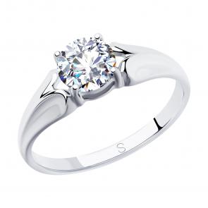 Серебряное кольцо SOKOLOV с фианитом 94012829 фото