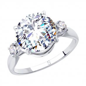 Серебряное кольцо SOKOLOV с фианитом 94012849 фото