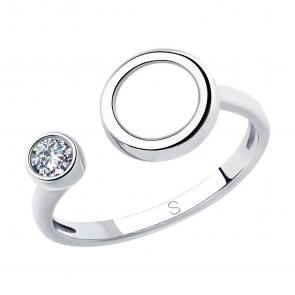 Серебряное кольцо SOKOLOV с фианитом 94012859-91 фото