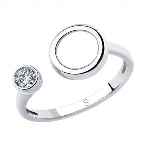 Серебряное кольцо SOKOLOV с фианитом 94012859 фото