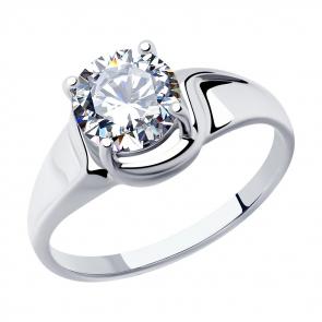 Помолвочное кольцо из серебра SOKOLOV с фианитом 94012878 фото