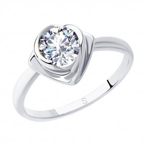 Серебряное кольцо SOKOLOV с фианитом 94012881 фото