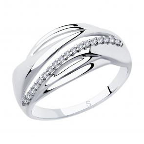 Серебряное кольцо SOKOLOV с фианитом 94012888 фото