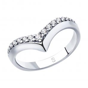 Серебряное кольцо SOKOLOV с фианитом 94012894 фото