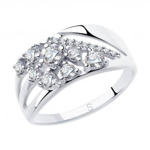 Серебряное кольцо SOKOLOV с фианитом 94012917 фото