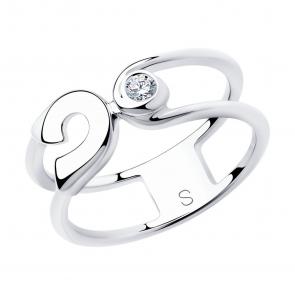 Серебряное кольцо Булавка SOKOLOV с фианитом 94012986 фото