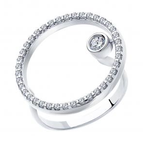 Серебряное кольцо SOKOLOV с фианитом 94012992-91 фото