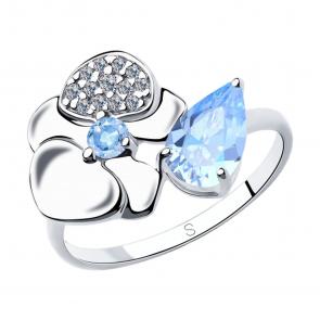 Серебряное кольцо SOKOLOV с фианитом 94013013 фото