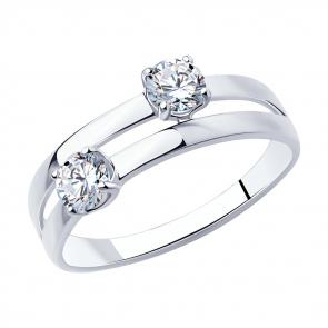 Серебряное кольцо SOKOLOV с фианитом 94013086 фото