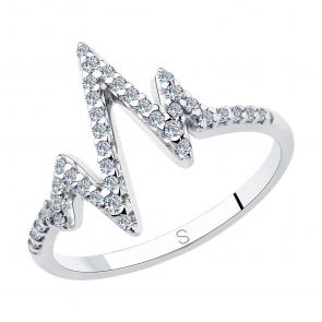 Серебряное кольцо SOKOLOV с фианитом 94013094-91 фото