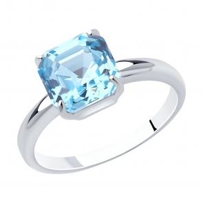 Серебряное кольцо SOKOLOV с кристаллом Swarovski 94013124 фото