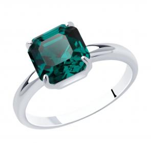 Серебряное кольцо SOKOLOV с кристаллом Swarovski 94013125 фото