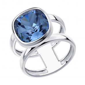 Серебряное кольцо SOKOLOV с кристаллом Swarovski 94013180 фото