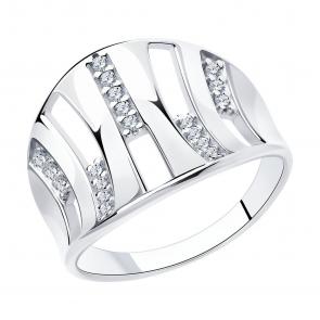 Серебряное кольцо SOKOLOV с фианитом 94013194 фото