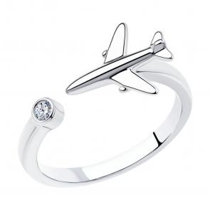 Серебряное кольцо SOKOLOV с фианитом 94013221-91 фото