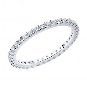 Серебряное кольцо SOKOLOV с фианитом 94013276-91 фото