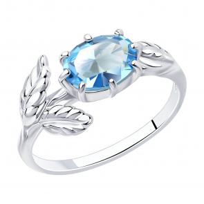 Серебряное кольцо SOKOLOV с кристаллом Swarovski 94013284 фото