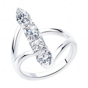 Серебряное кольцо SOKOLOV с фианитом 94013299 фото