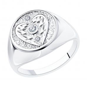 Серебряное кольцо SOKOLOV с фианитом 94013314 фото