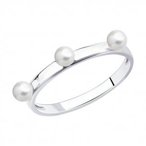 Серебряное кольцо SOKOLOV с жемчугом 94013358 фото