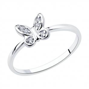 Серебряное кольцо SOKOLOV с фианитом 94013372 фото