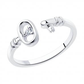 Серебряное кольцо SOKOLOV с фианитом 94013384 фото