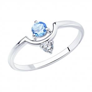 Серебряное кольцо SOKOLOV с фианитом 94013487 фото