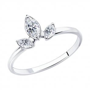 Серебряное кольцо SOKOLOV с фианитом 94013489 фото