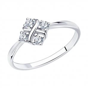 Серебряное кольцо SOKOLOV с фианитом 94013504 фото