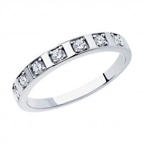 Серебряное кольцо SOKOLOV с фианитом 94013534 фото