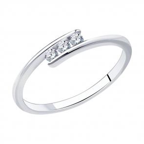 Серебряное кольцо SOKOLOV с фианитом 94013535 фото