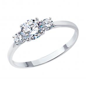 Серебряное кольцо SOKOLOV с фианитом 94013546-91 фото