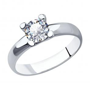 Серебряное кольцо SOKOLOV с фианитом 94013555 фото