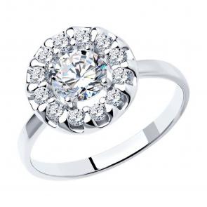 Серебряное кольцо SOKOLOV с фианитом 94013561 фото