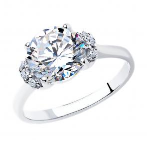 Серебряное кольцо SOKOLOV с фианитом 94013562-91 фото