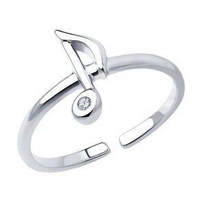 Серебряное кольцо SOKOLOV с фианитом 94013575 фото