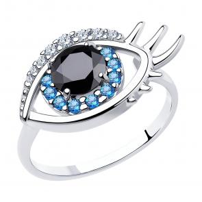 Серебряное кольцо SOKOLOV с фианитом 94013580 фото