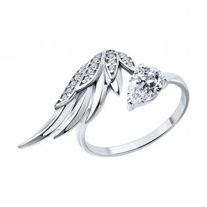 Серебряное кольцо SOKOLOV с фианитом 94013628 фото