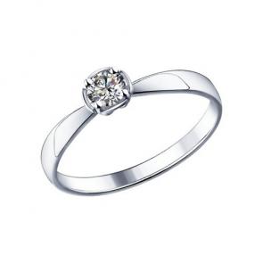 Серебряное кольцо SOKOLOV с фианитом 94013647 фото