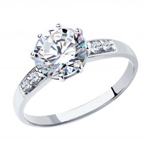 Серебряное кольцо SOKOLOV с фианитом 94013649 фото