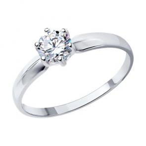 Серебряное кольцо SOKOLOV с фианитом 94013650 фото