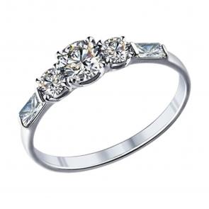 Серебряное кольцо SOKOLOV с фианитом 94013651-91 фото