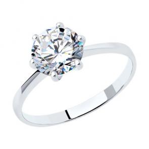 Серебряное кольцо SOKOLOV с фианитом 94013653 фото