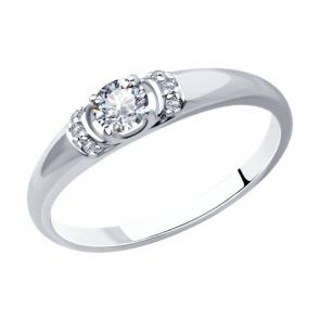 Серебряное кольцо SOKOLOV с фианитом 94013661 фото