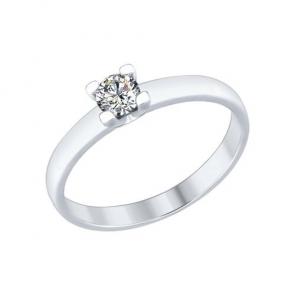 Серебряное кольцо SOKOLOV с фианитом 94013664 фото