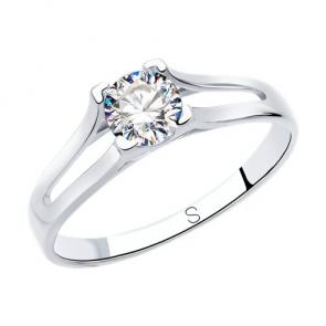 Серебряное кольцо SOKOLOV с фианитом 94013669 фото