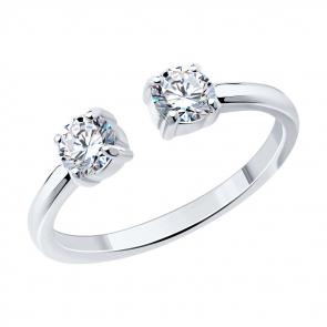 Серебряное кольцо SOKOLOV с фианитом 94013674 фото