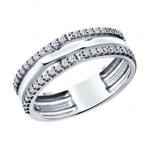 Серебряное кольцо SOKOLOV с фианитом 94013696 фото