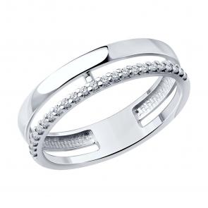 Серебряное кольцо SOKOLOV с фианитом 94013705 фото