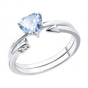 Серебряное кольцо-трансформер SOKOLOV с фианитом 94013723 фото